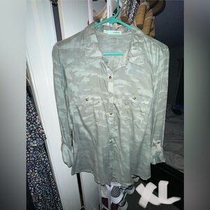 Womens camo button up shirt